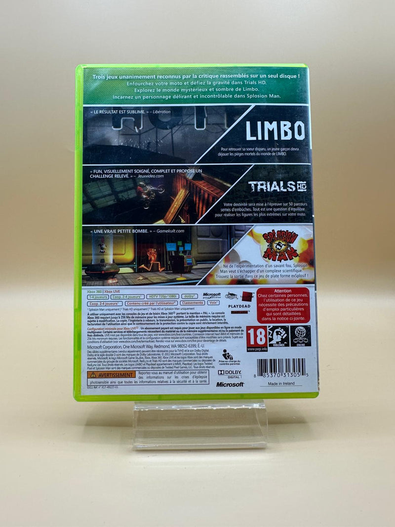 Live Arcade Triple Pack: Trials, Limbo & Splosion Man Xbox 360 , occasion