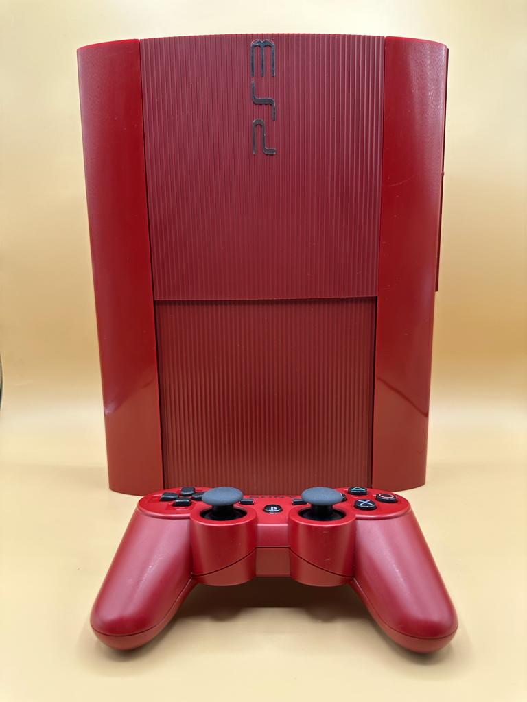 Playstation 3 Ultra Slim 500 Go Rouge , occasion Complet