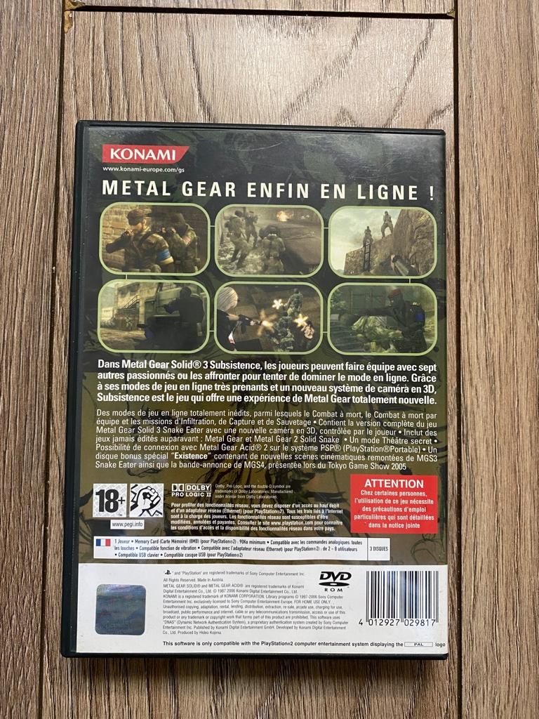 Metal Gear Solid 3 - Subsistence PS2 , occasion
